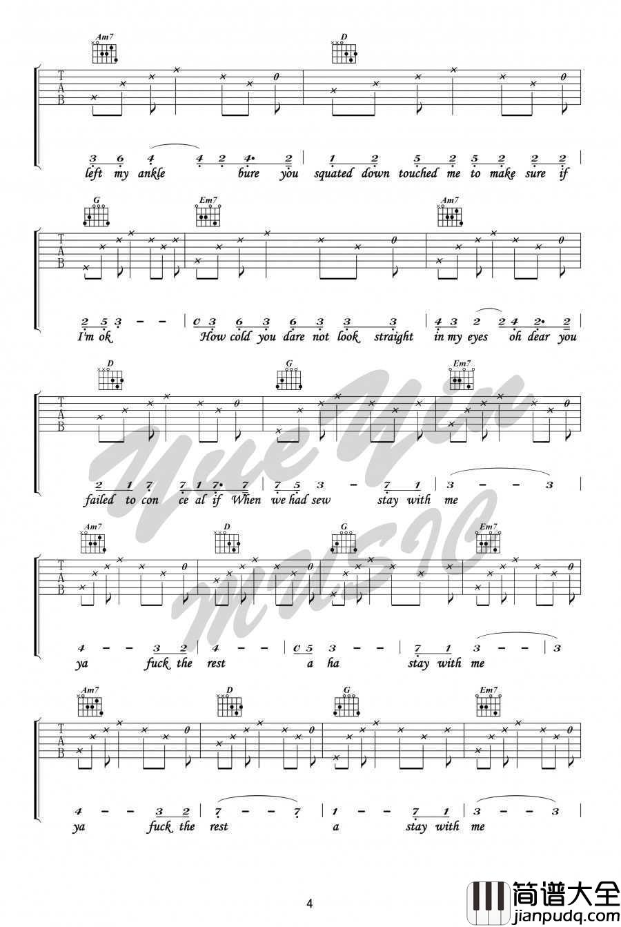 Fuck_The_Rest吉他谱_陈粒_吉他弹唱教学视频