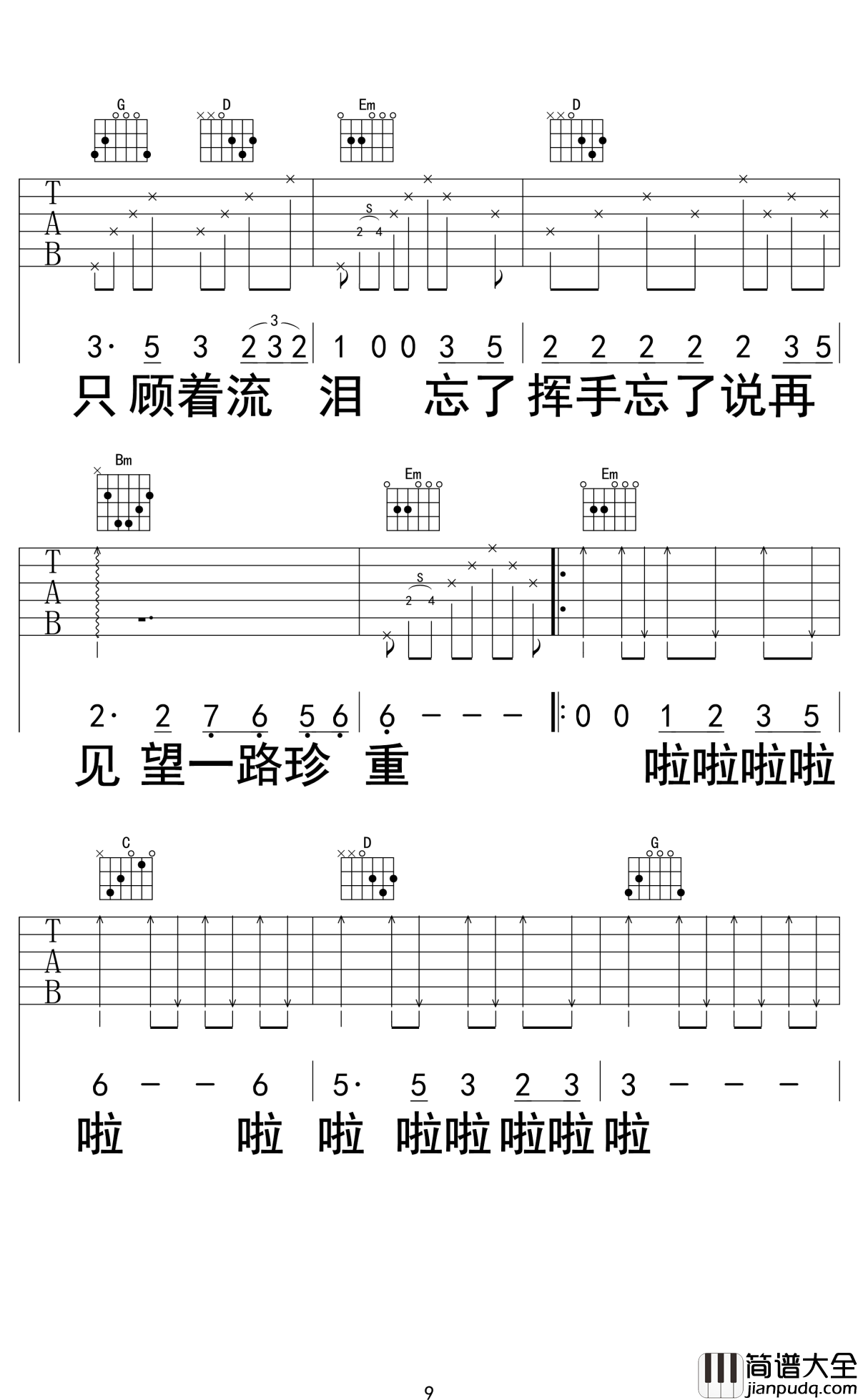 别知己吉他谱_海来阿木-阿呷拉古-曲比阿且_高山流水知音难觅
