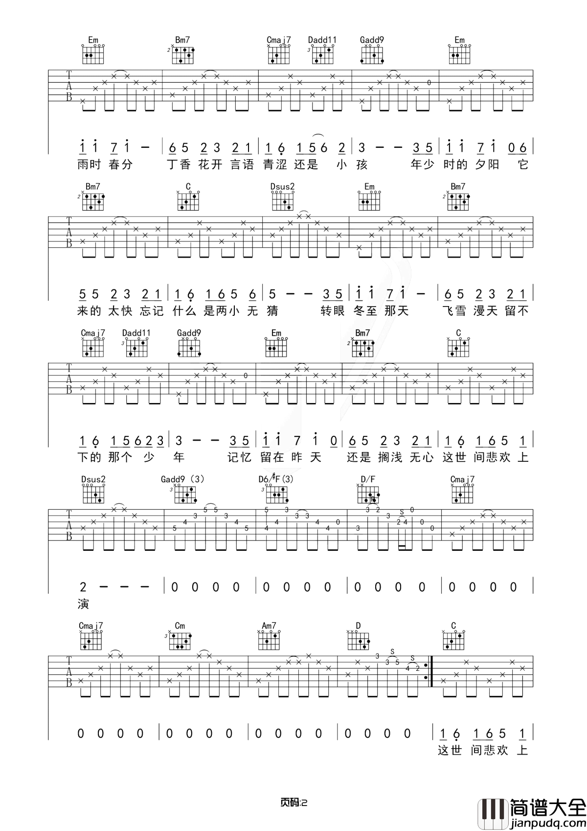 闻窗一如初见吉他谱_王宇良_歌中的温暖与诗意