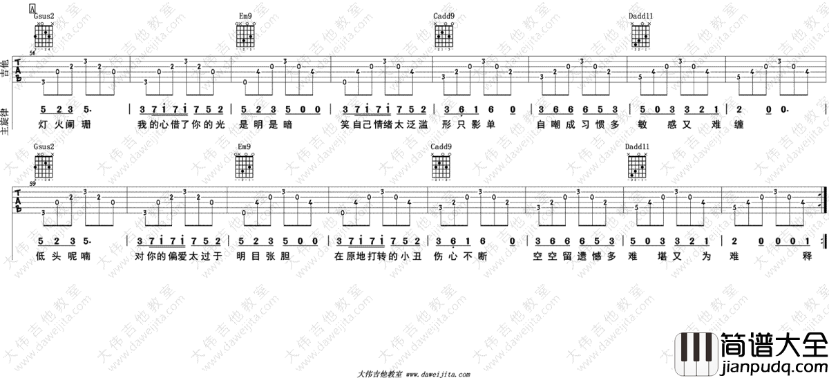 小半吉他谱_G调_陈粒_吉他教学视频