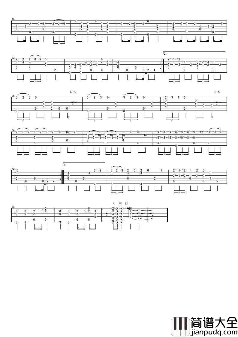 哆啦A梦指弹吉他谱_小叮当机器猫吉他独奏谱