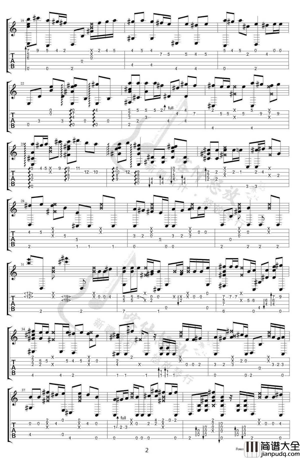 那些年指弹谱_原版编配_松井佑贵_吉他独奏谱