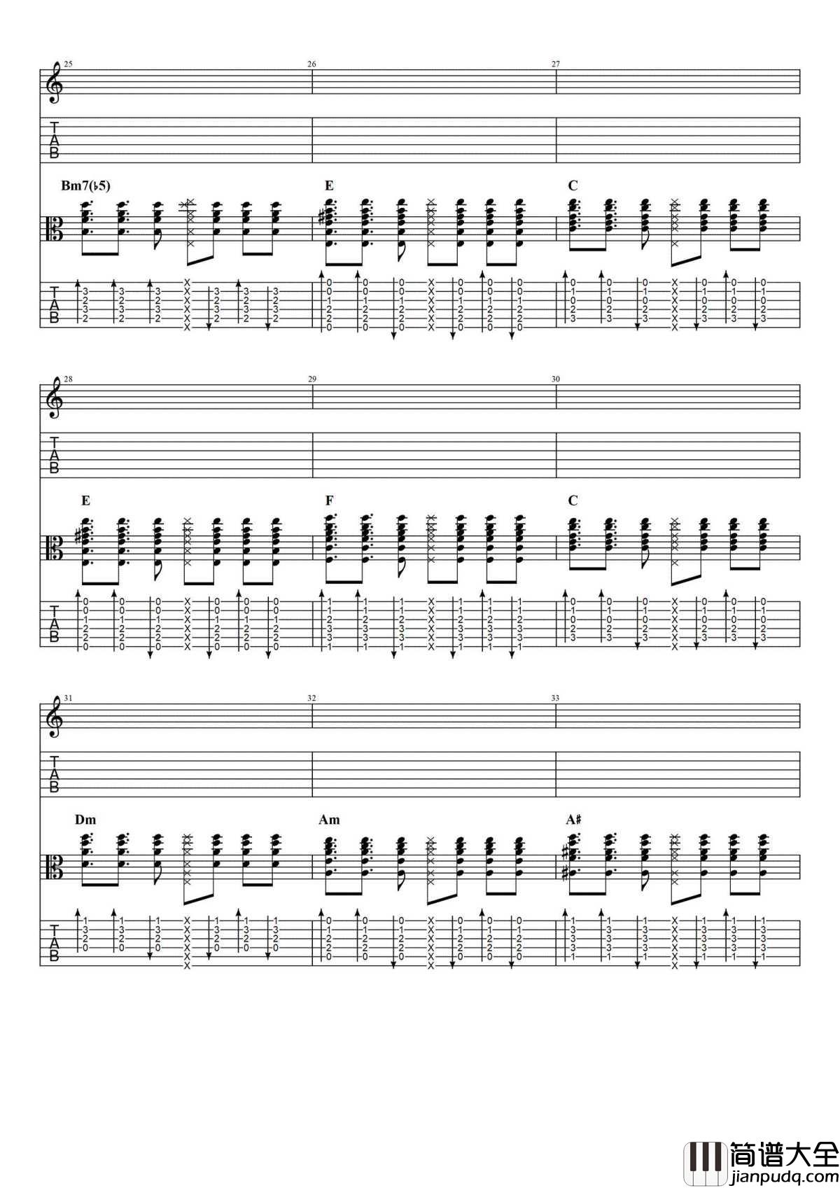 沙漠骆驼吉他谱_原版_展展与罗罗_完整图片谱