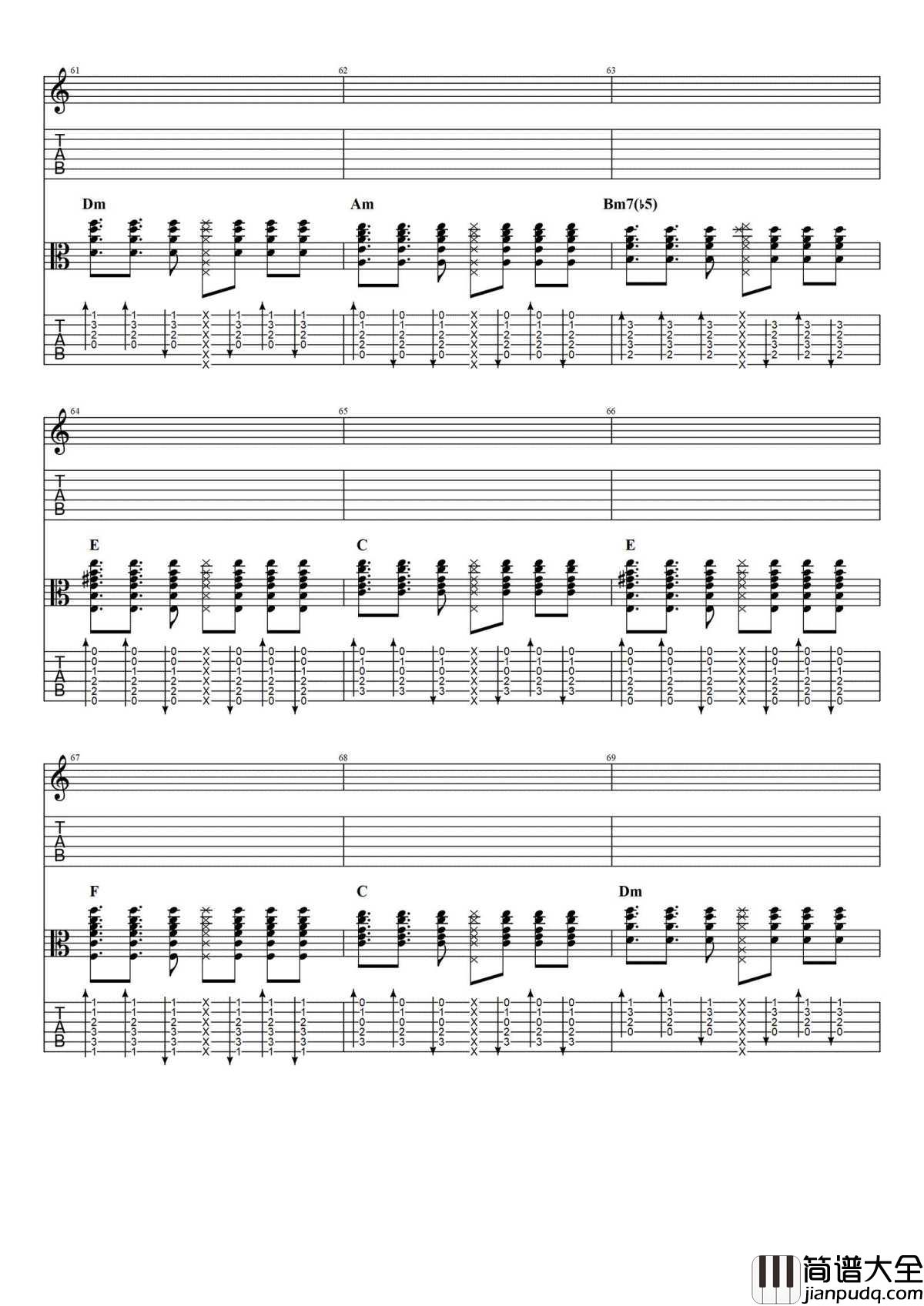 沙漠骆驼吉他谱_原版_展展与罗罗_完整图片谱