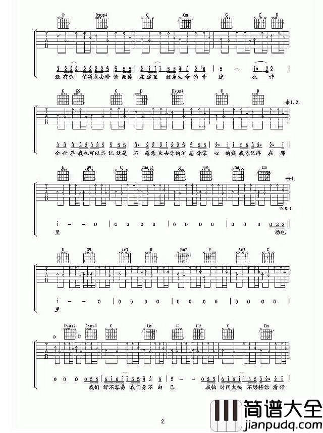 至少还有你吉他谱_林忆莲_值得我去珍惜