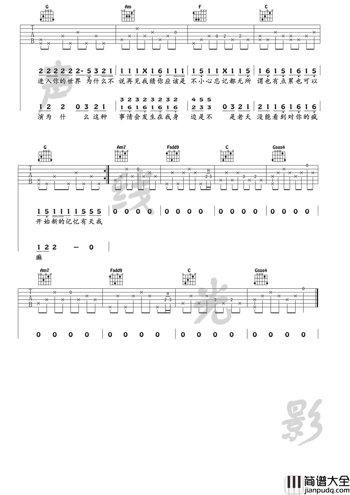 病变吉他谱_KD-鞠文娴_BINGBIAN病变_C调弹唱_吉他教学视频