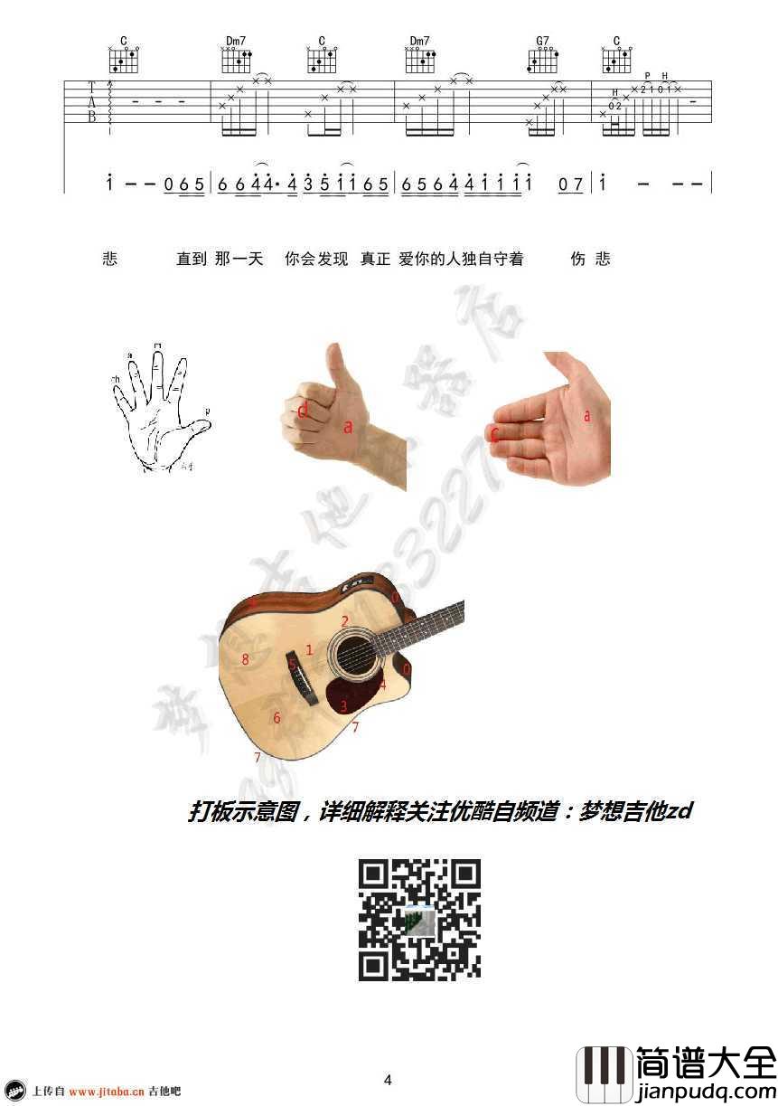 痴心绝对吉他谱_C调_李圣杰_经典情歌吉他谱